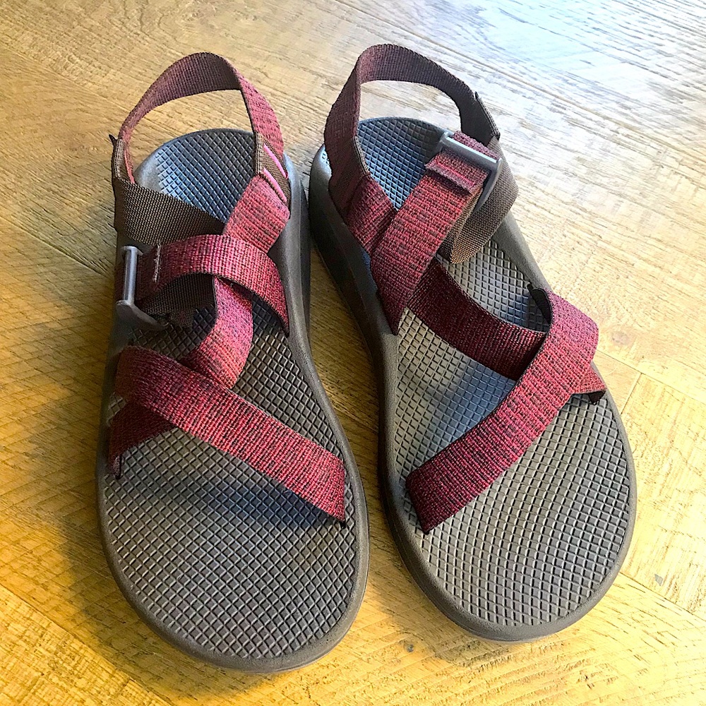 Men's Brown and Red Sandals